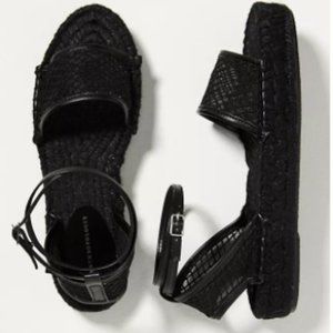 Anthropologie Black Platform Espadrille Sandals NIB Size 8